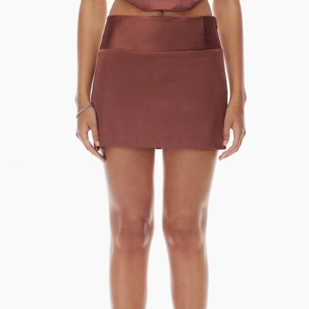 Artizia SUNDAY BEST Wendy Satin Mini Skirt Chocolate Sorbet Brown